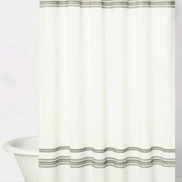 Hearth & Hand Other - New Hearth & Hand Gray & Sour Cream shower curtain